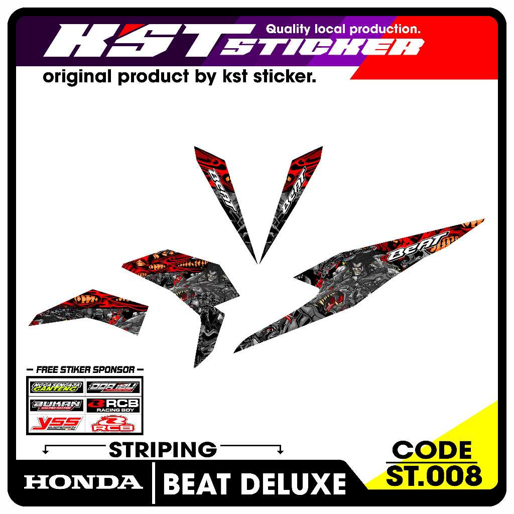 Striping Beat Deluxe 2020 - Sticker Striping Honda Beat Deluxe 2020. ST 008