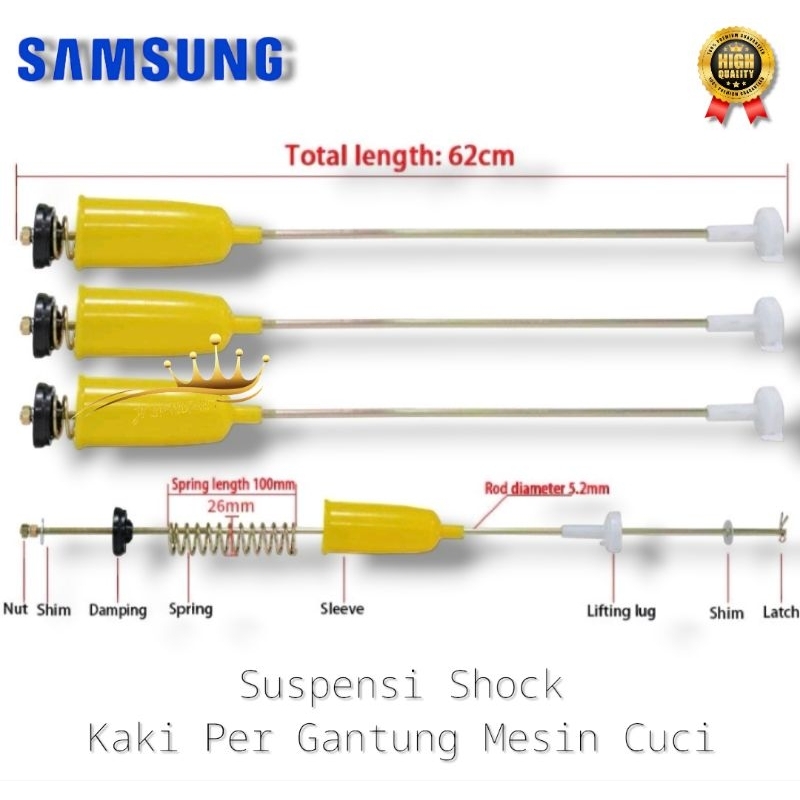 Set Suspensi | Per Gantung Mesin Cuci SAMSUNG 1 Tabung 4Pcs QUALITY