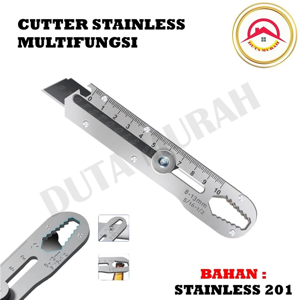 

Cashback 5 Cutter Pisau Cutter Stainless Besar 9in1 Pisau Cutter Utility Pemotong Kertas Multifungsional A43