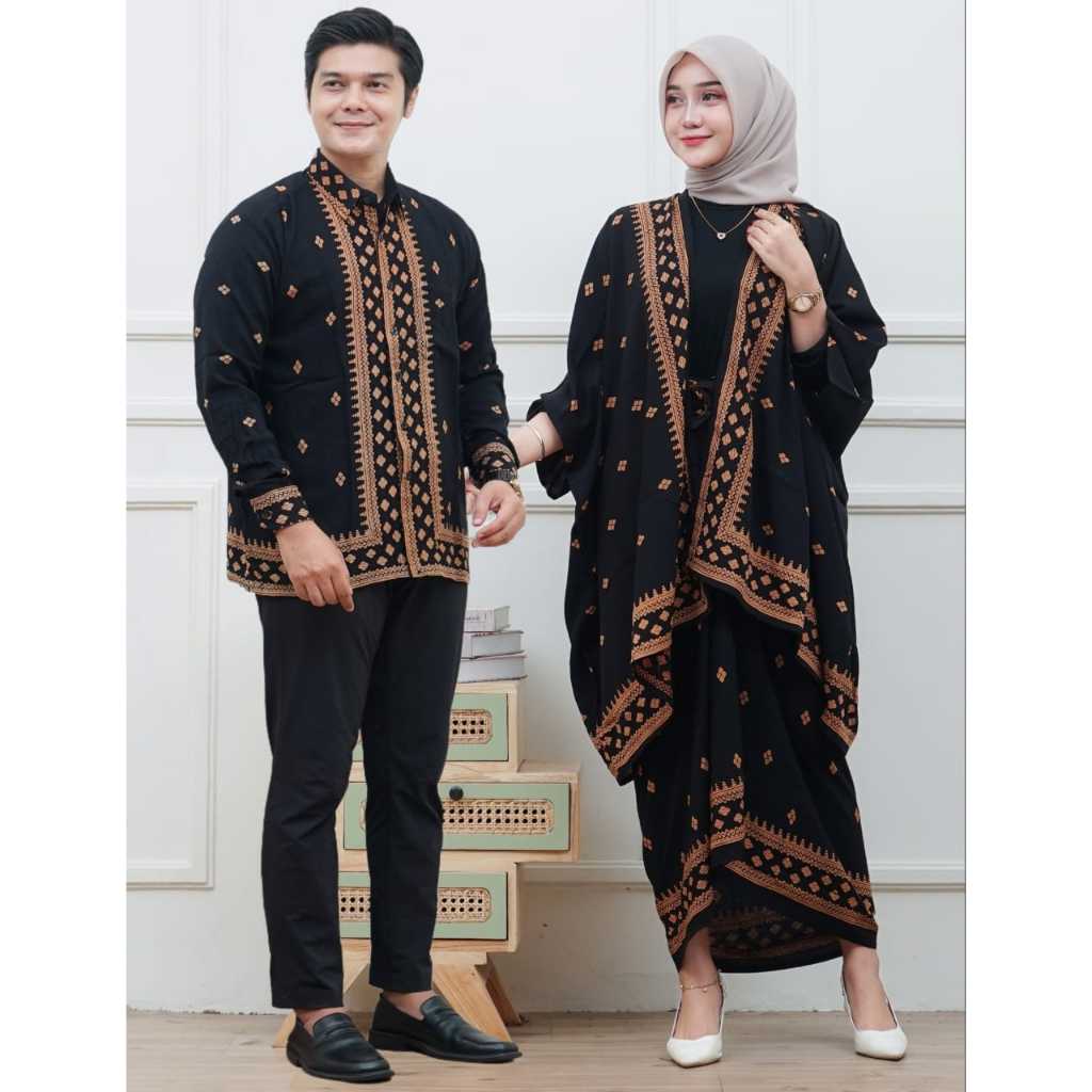 SET KEBAYA COUPLE OUTFIT KONDANGAN SIMPEL ONE SET BATIK OUTER ROK LILIT KIMONO WANITA BAJU KONDANGAN
