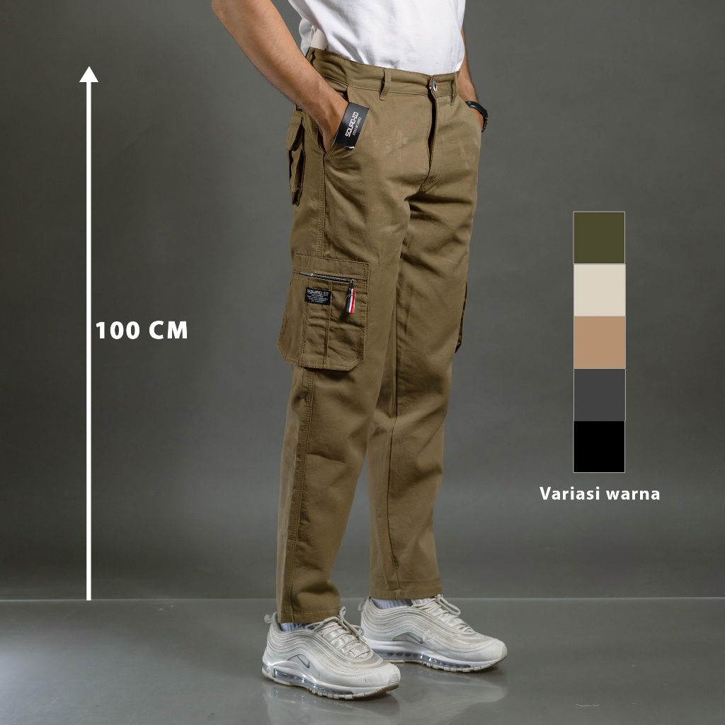 SQUAD-ID Celana Cargo Panjang ORIGINAL Celana Panjang Pria Celana Kargo Celana Kimpol