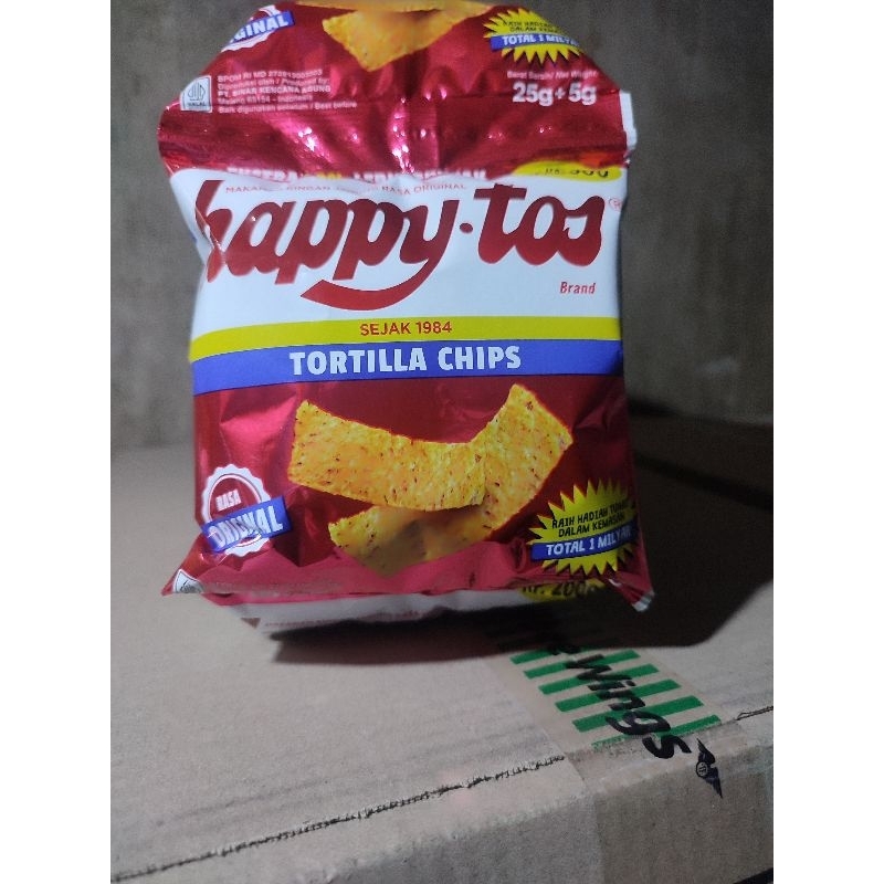 

Happy Tos Tortilla Chips Rasa Original 1 Renteng Isi 10pcs