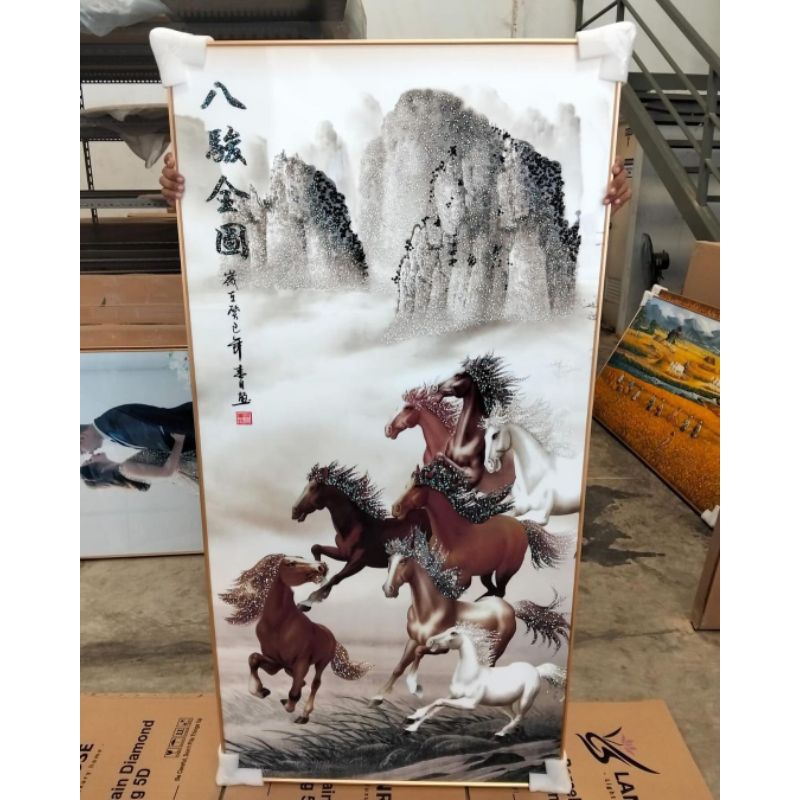 lukisan Porcelain Diamond 5d lukisan gambar kuda