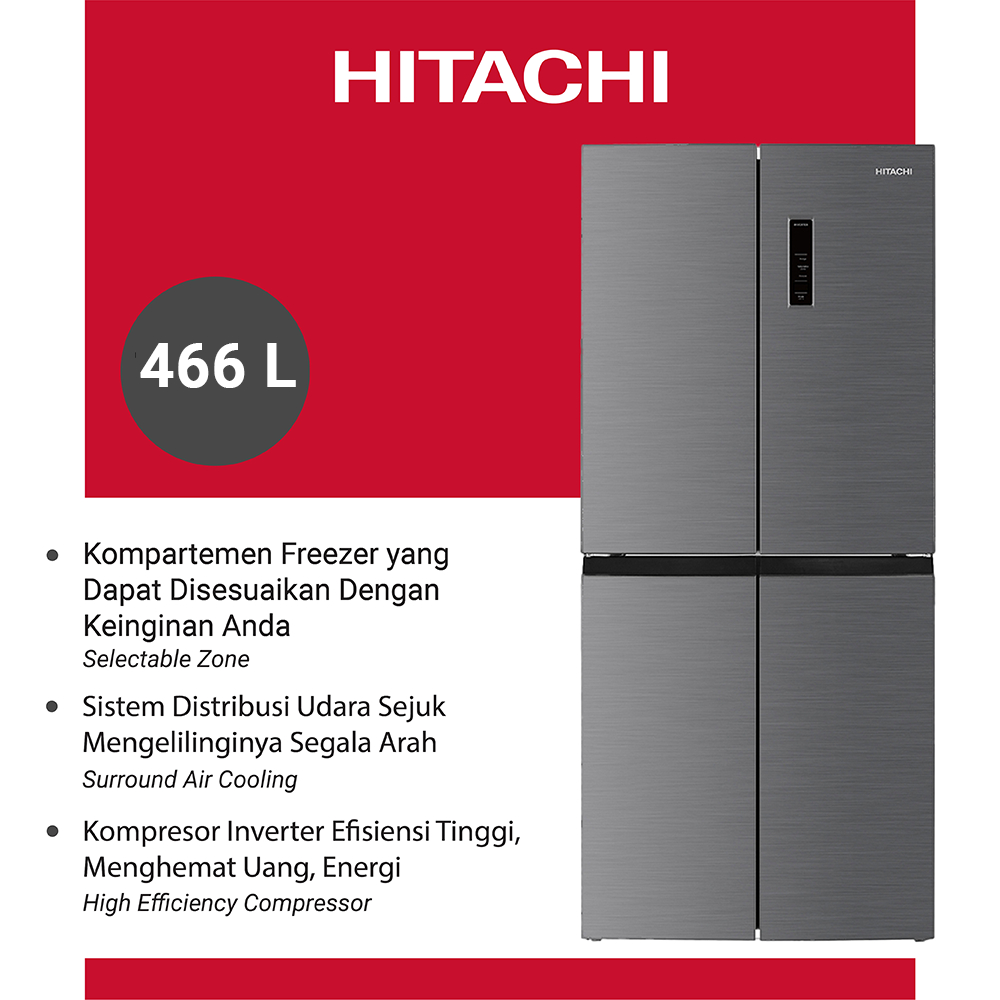 HITACHI Kulkas Bottom Freezer 522 Liter HR4N7552DSXID