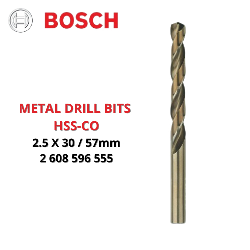 BOSCH MATA BOR BESI 2.5MM HSS CO STENLISS / HSS-CO 2.5 MM