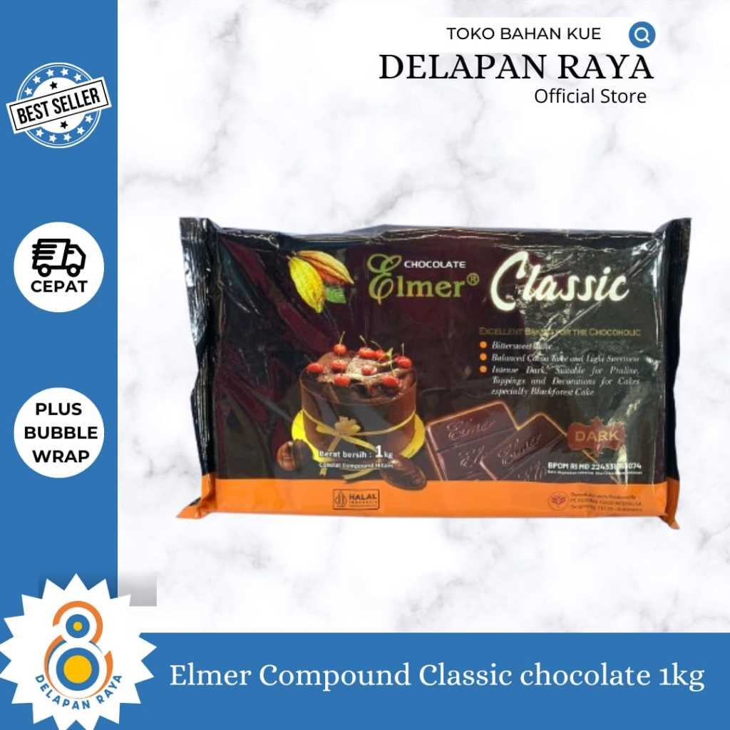 

ELMER COMPOUND CLASSIC DARK CHOCOLATE 1KG -8Raya