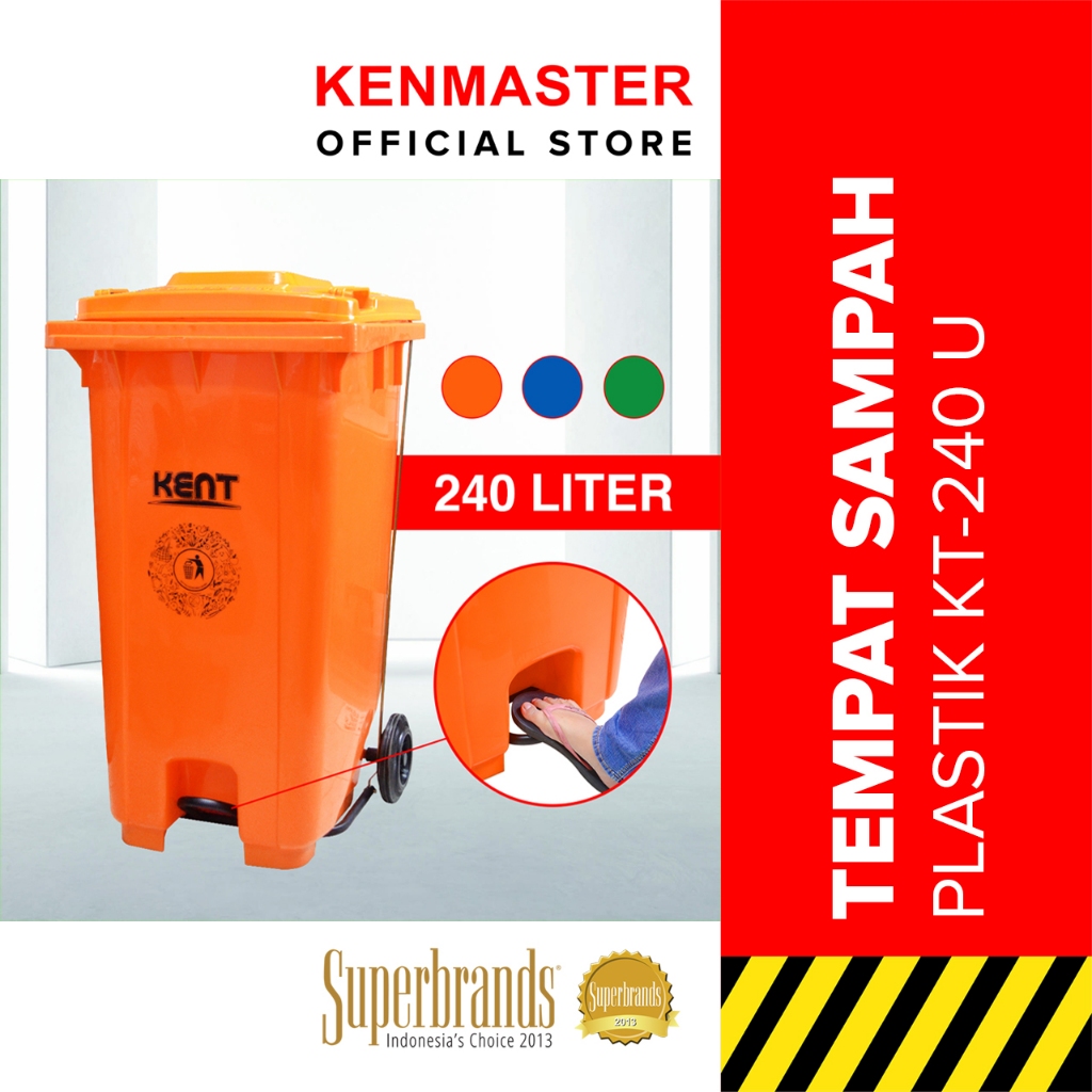 Kent Tempat Sampah Plastik KT-240 U / Tong Sampah Taman / Tong Sampah Besar / Tong Sampah Jumbo