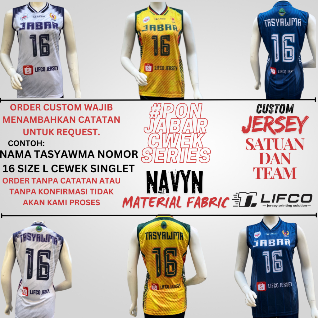 LIFCO JERSEY ORIGINAL CUSTOM JABAR SERIES PON CEWEK 2024 (FREE REQUEST NAMA.NOMOR.UKURAN)