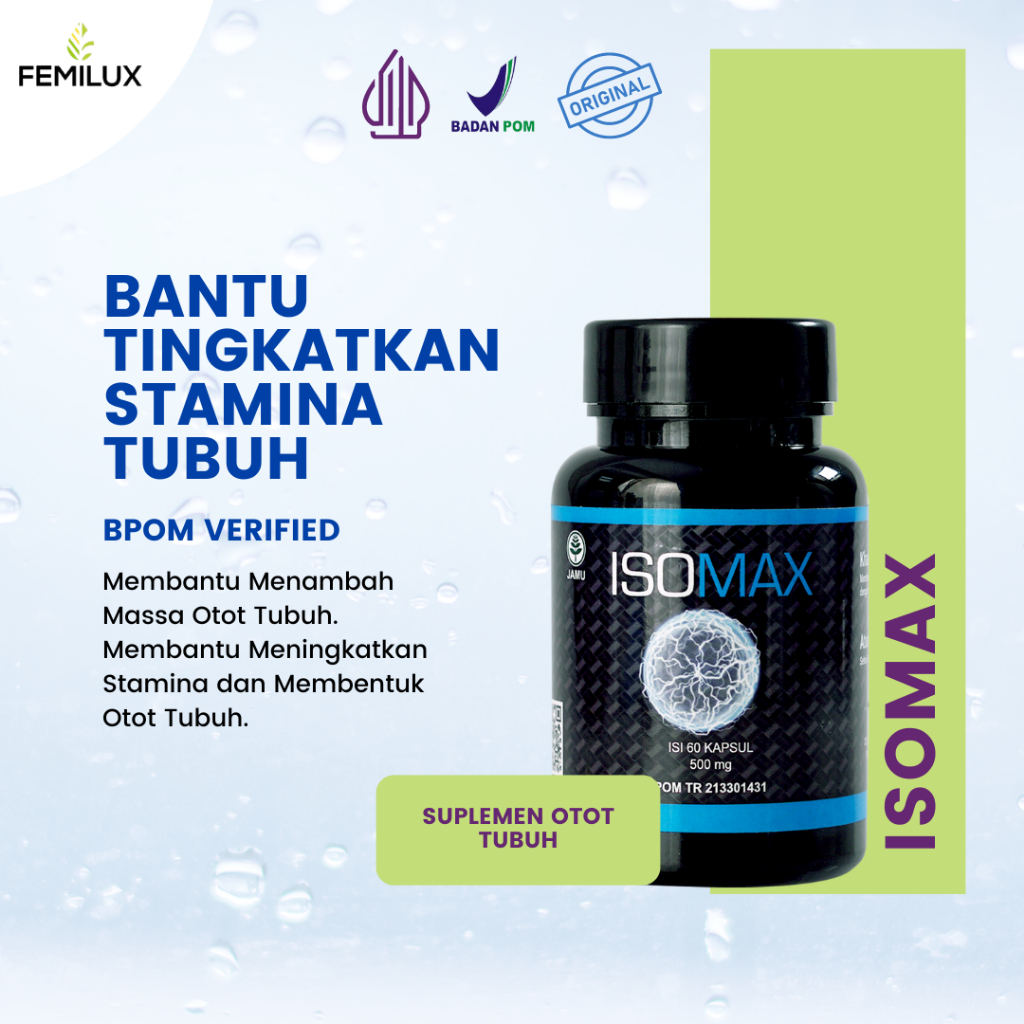 Isomax Suplemen Gym Fitness Pembentuk Otot Suplemen Fitness Protein Penambah Masa Otot BPOM