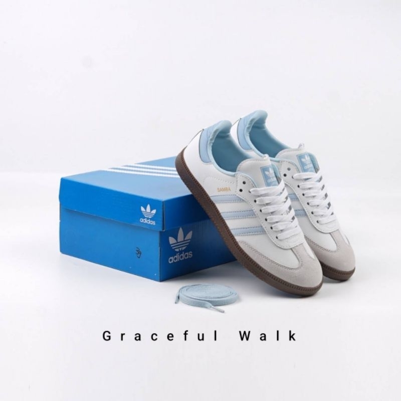 Adidas Samba White Hallo Blue
