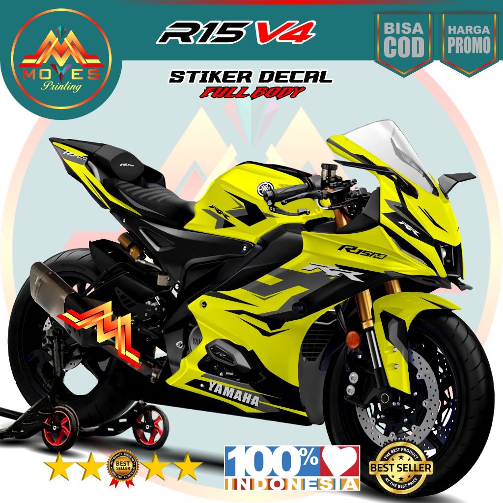READY STOCK !!! ( LAGI PROMO ) Decal Sticker Motor Yamaha R15 V4 Full Body RR Stiker Striping Full B
