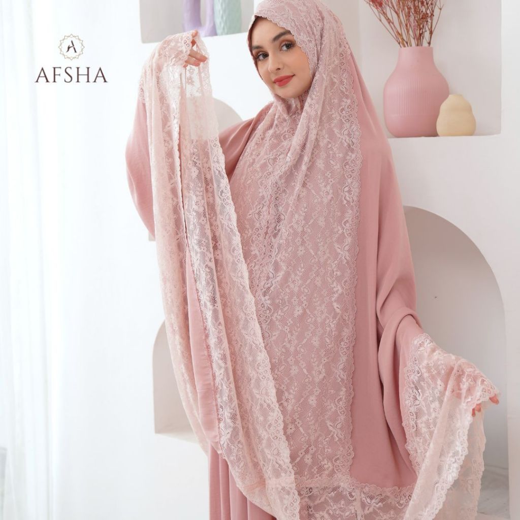Afsha - Mukena Zarra Premium Zara Silk Renda