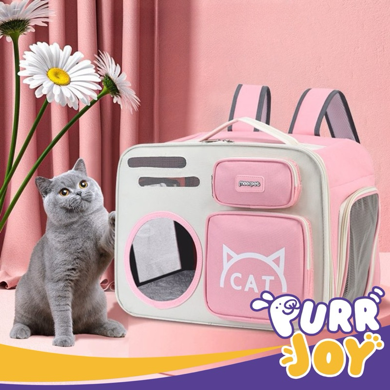PURRJOY  Moorpet Pet Travel Bag / Tas Travel Kucing Anjing / Tas Tamasya Kucing Anjing / Tas Kucing