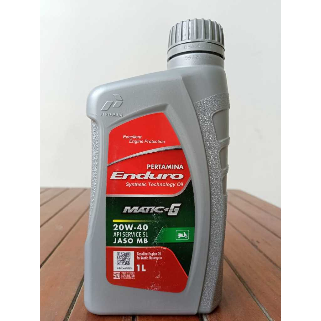 OLI PERTAMINA ENDURO MATIC-G 20W-40 API SL/JASO MB 1 LITER BARANG DI JAMIN ORI 100%