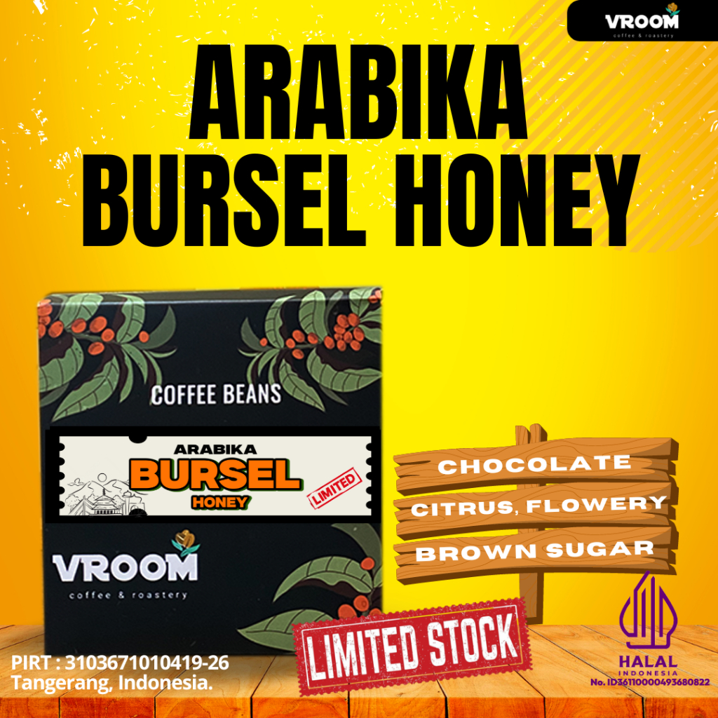 

Kopi Arabika BurSel Honey petik merah 200gr Roasted Bean Biji Matang Bubuk