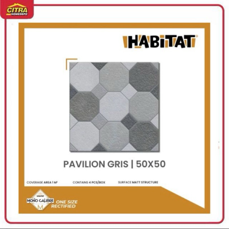 Keramik Lantai Dinding Habitat Batu Alam Decoratif Size 50x50