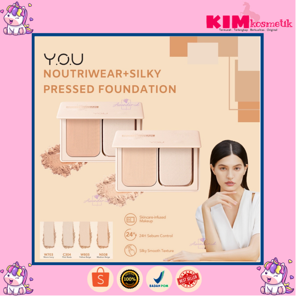 Y.O.U Noutriwear+ Silky Pressed Foundation | Bedak Padat YOU