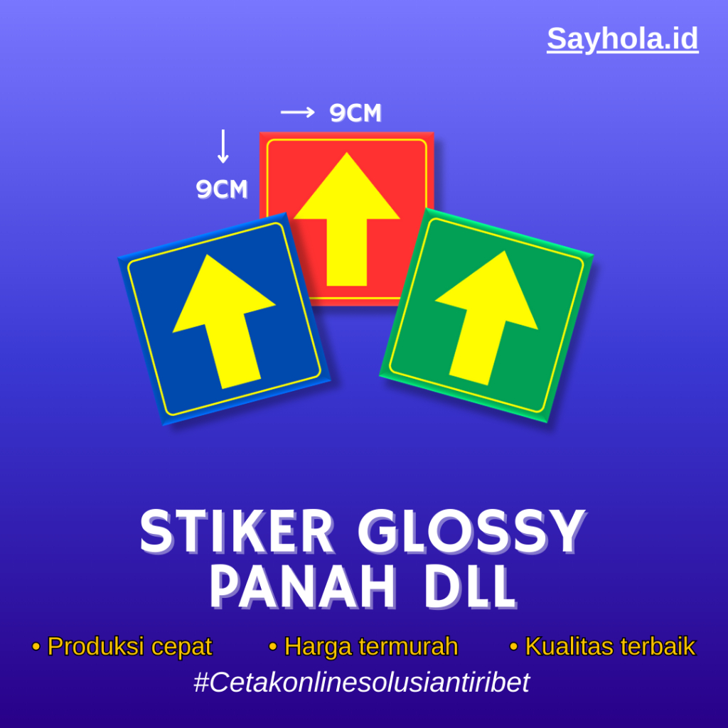 

STIKER GLOSSY PANAH NAIK TURUN TANGGA PENANDA JALAN LAMINASI WATERPROOF | 1 HARI SELESAI