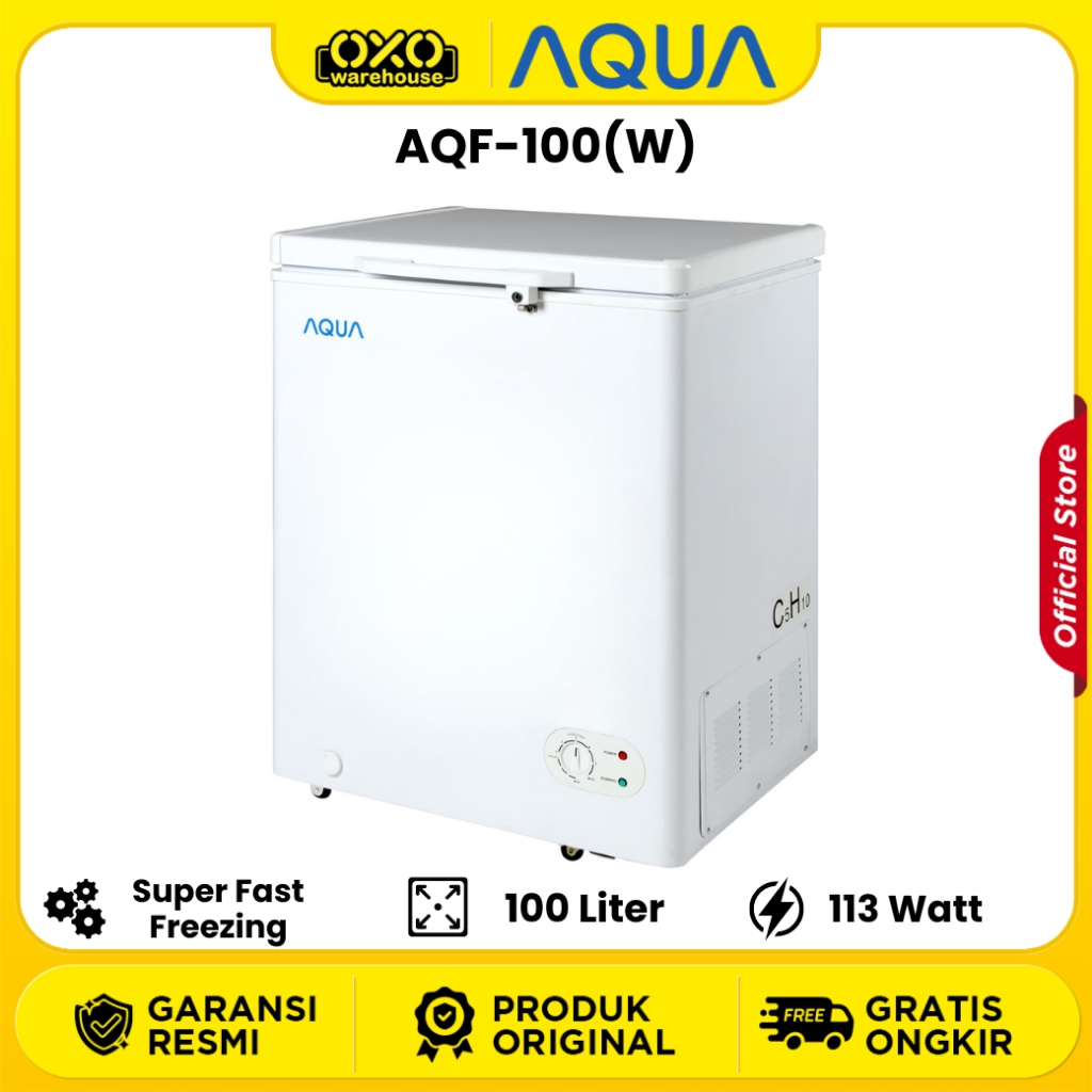 AQUA CHEST FREEZER AQUA AQF 100 W 100 L Low Watt Garansi Resmi