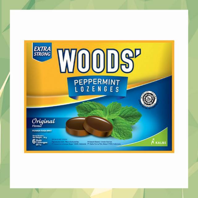 

WOODS PAPPERMINT LOZENGES 15GR (6butir@2.5g)