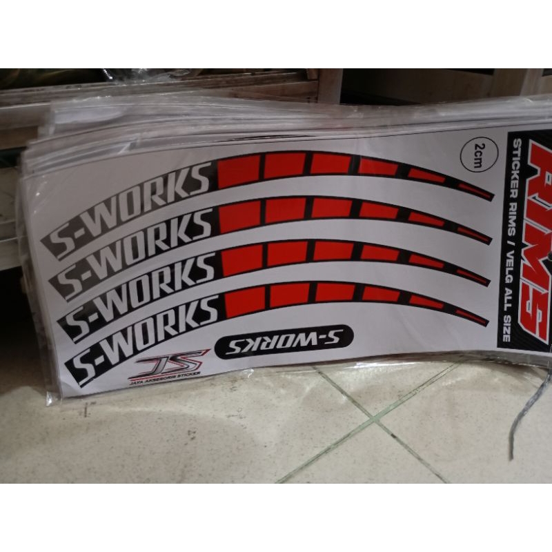 stiker sepeda variasi tulisan (s-works)