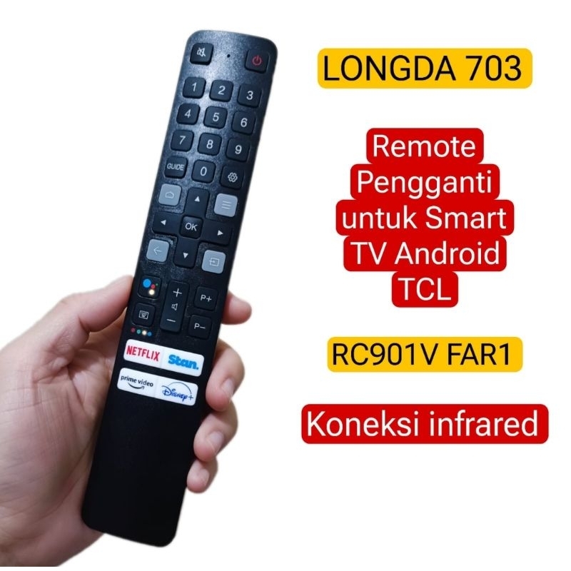 Remot Remote Pengganti untuk TCL Smart TV Android LONGDA RC901V FAR1 703