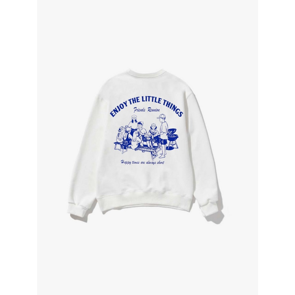 Crewneck Enjoy The Little Things White Unisex Pria