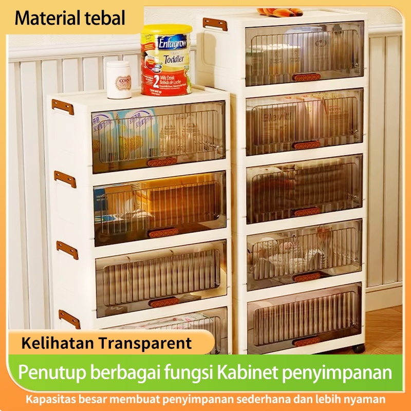 VICTOR Drawer Storage Cabinet Lemari Pakaian Plastik Lemari Plastik Tebal Putih Polos/Bisa Dilipat U