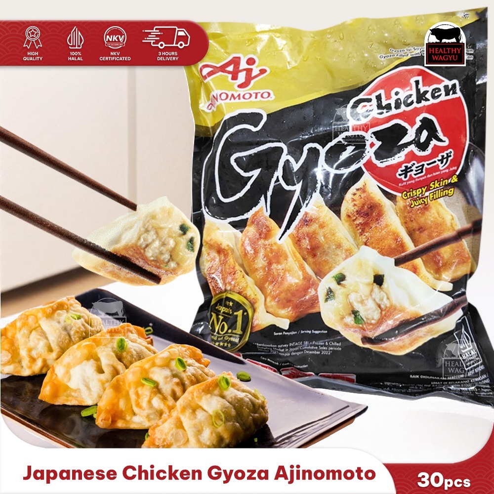 

Gyoza Chicken Dumpling Frozen isi 30pcs Pan Fried Steam Halal Healthy Wagyu