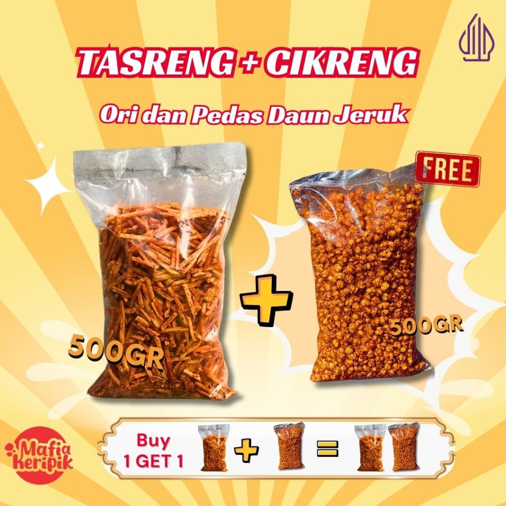 

PAKET 1 [ TASRENG 500GR + CIKRENG 500GR ] ORIGINAL DAN PEDAS DAUN JERUK