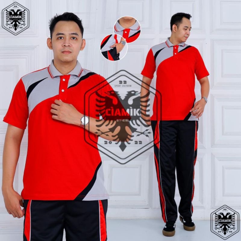 Setelan Seragam Olahraga Lengan Pendek Pria//Set Baju dan Training Pria