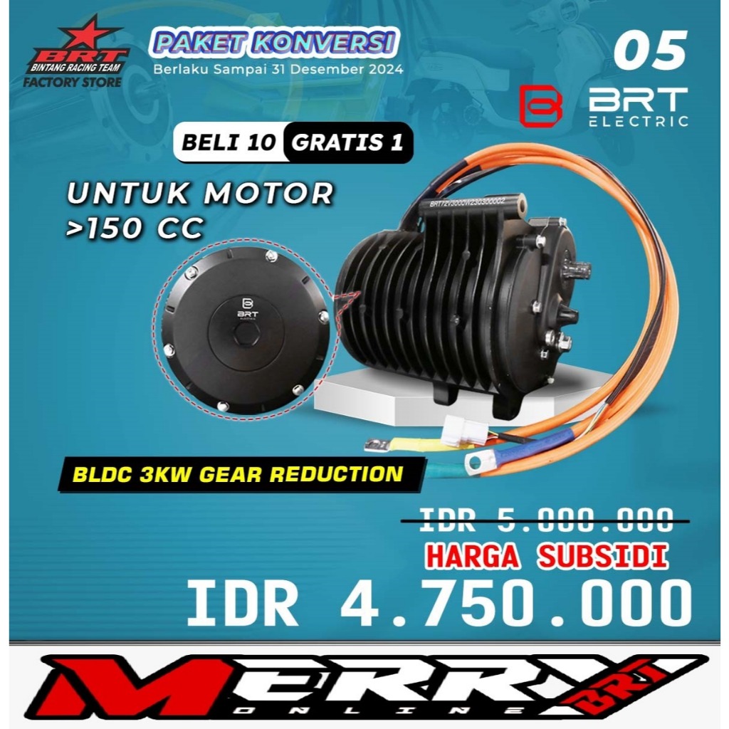 Dinamo BLDC 3KW BRT Motor Listrik