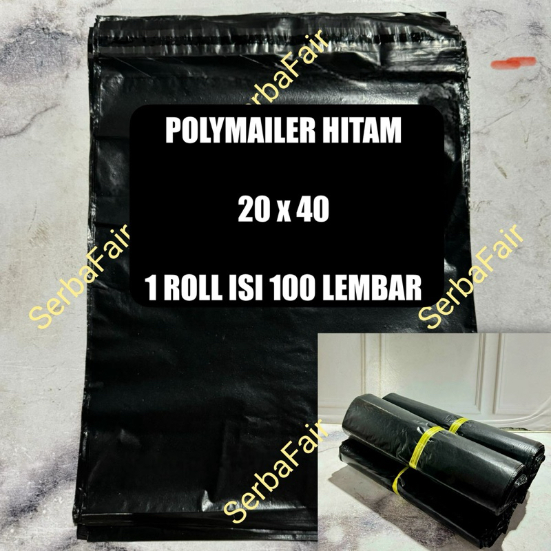 

Polymailer Hitam 20x40 Amplop Lem Seal / Plastik Packing Online ISI 100 TERMURAH