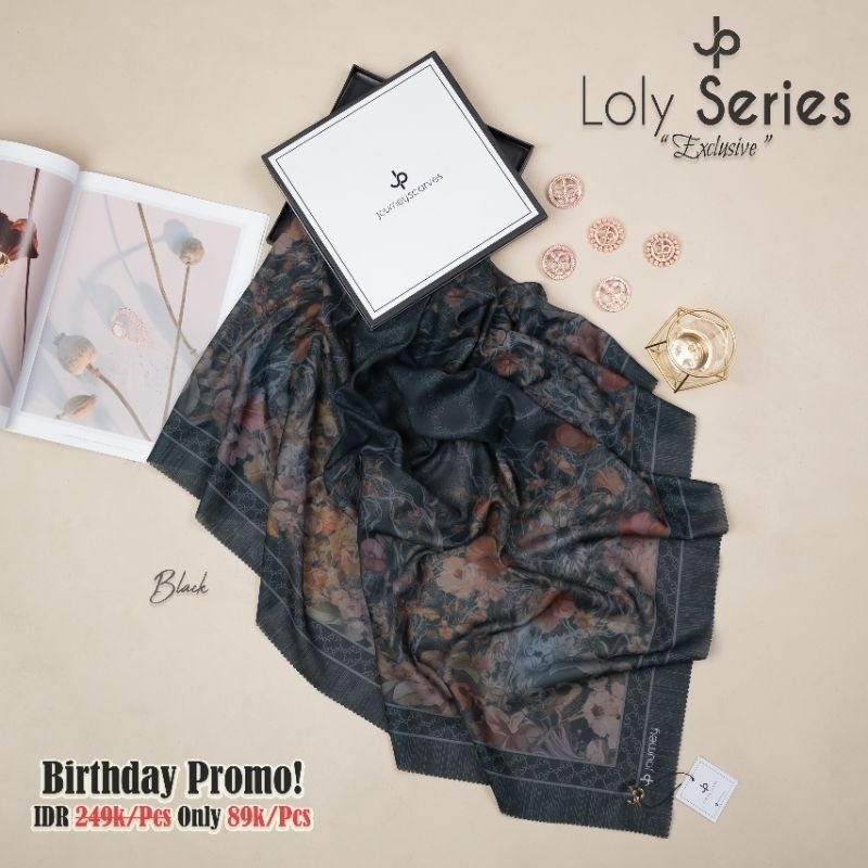 Hijab Segiempat Journey Scarves||JP Loly Black