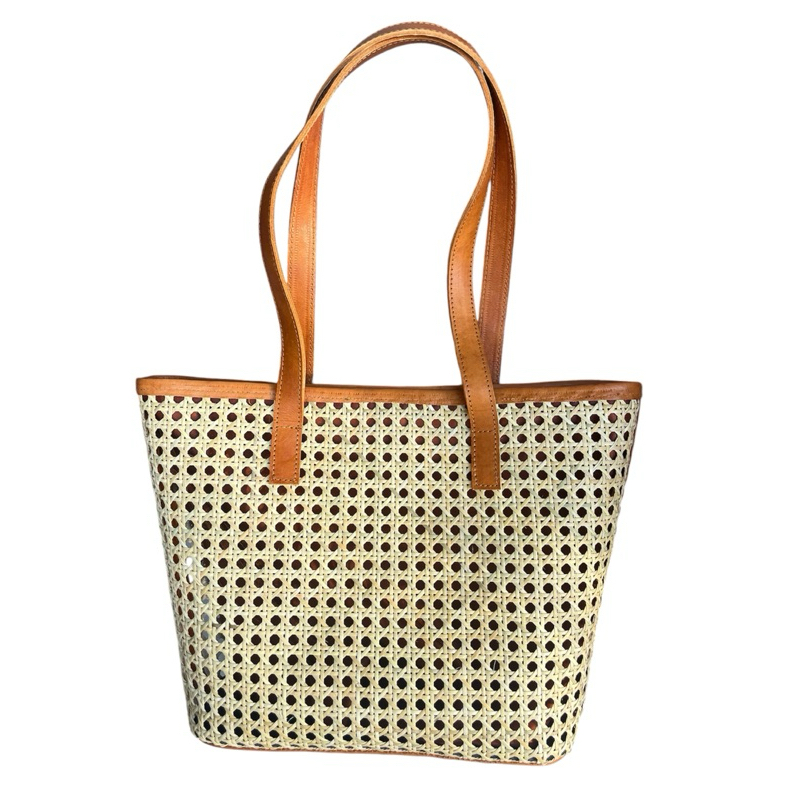 Tas Kerajinan Anyaman Rotan Kulit Premium