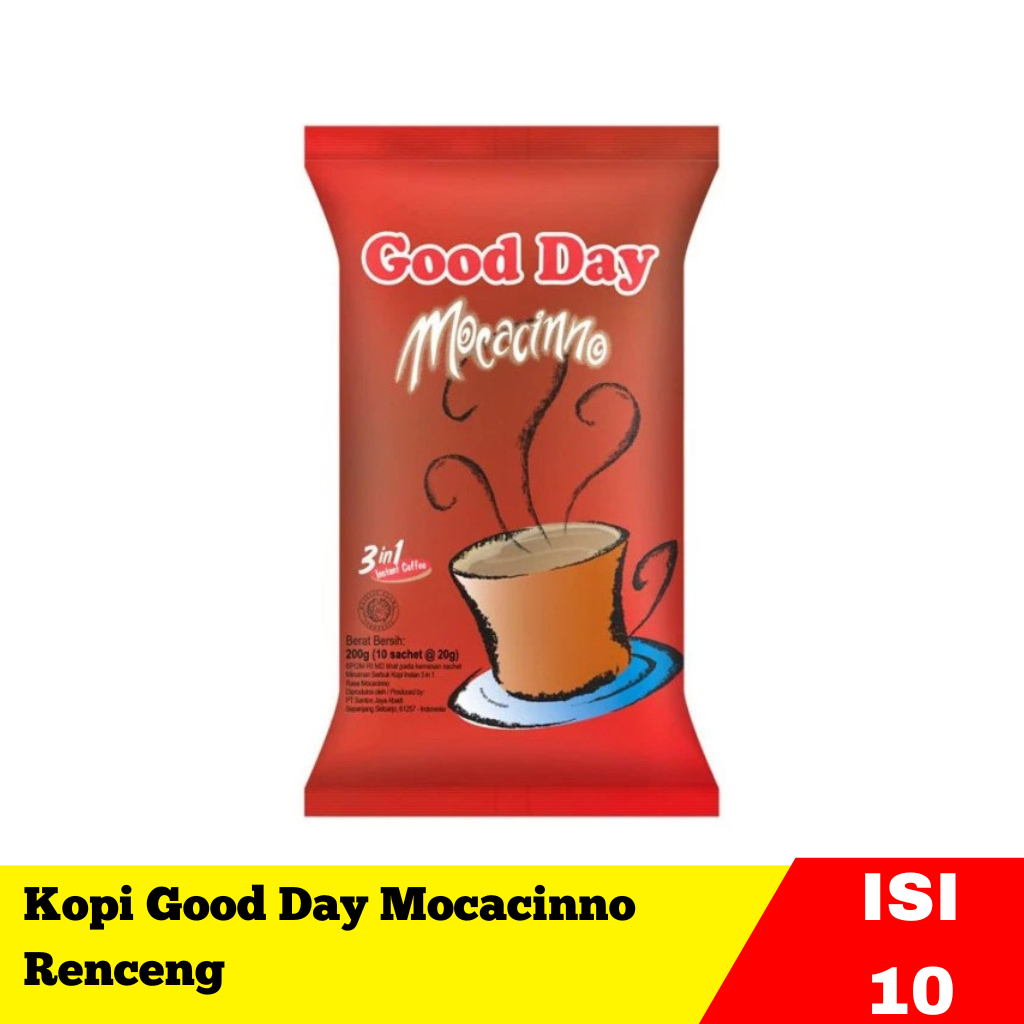 

Kopi Good Day Mocacinno 1 Bag 10 Pcs Renceng