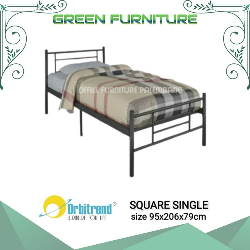 ranjang besi orbitrend SQUARE SINGLE ranjang besi ranjang kost ranjang mess ranjang besi pesantren r