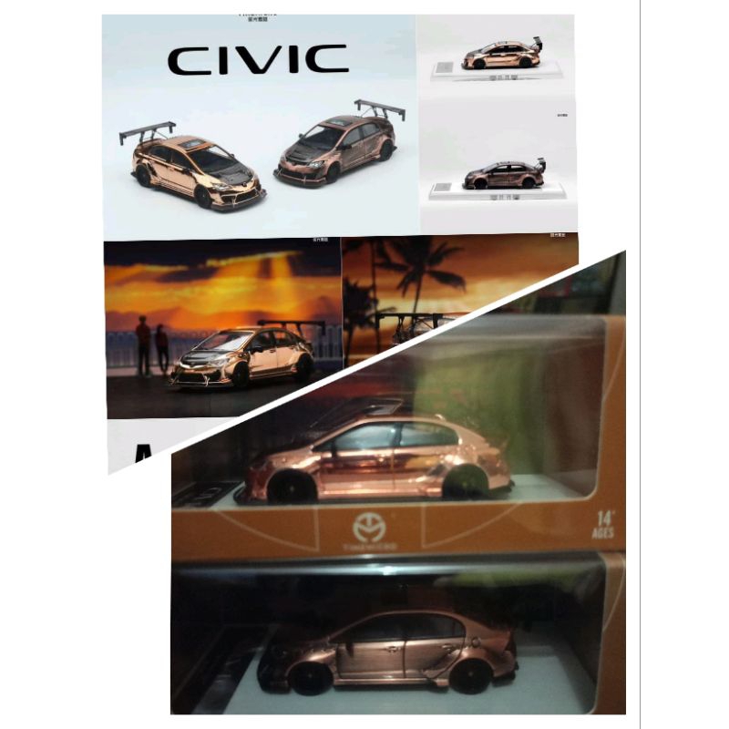 DIECAST TIME MICRO CIVIC FD 2 GOLD BRONZE