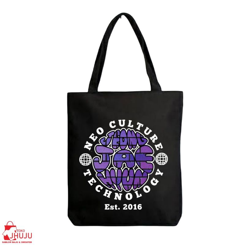 Tas Totebag Sablon Nct Jaehyun Purple Block Texture Streetwear