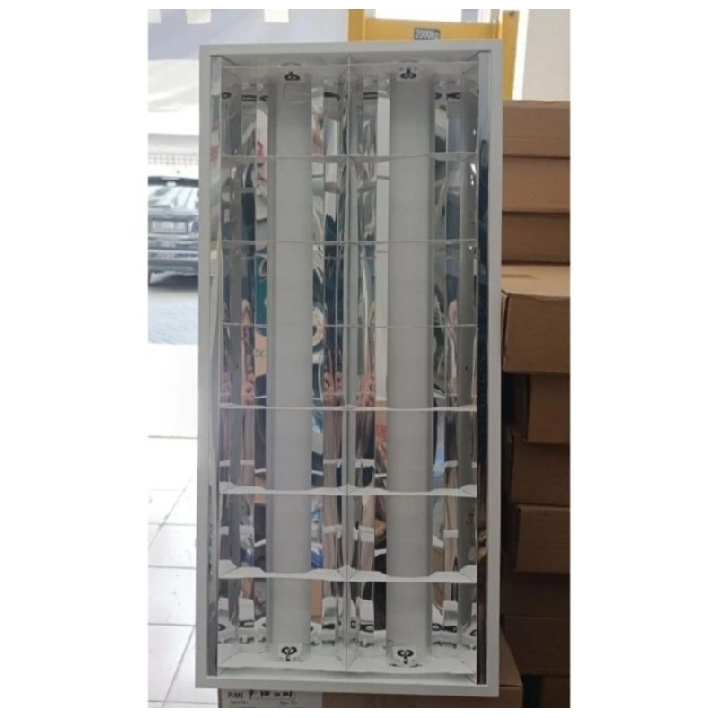 Kap Lampu RMI 2x8 W / 2x18 Armature Panjang 60centi KAP Saja / Lengkap Lampu Philips LED 2x8Watt Eco