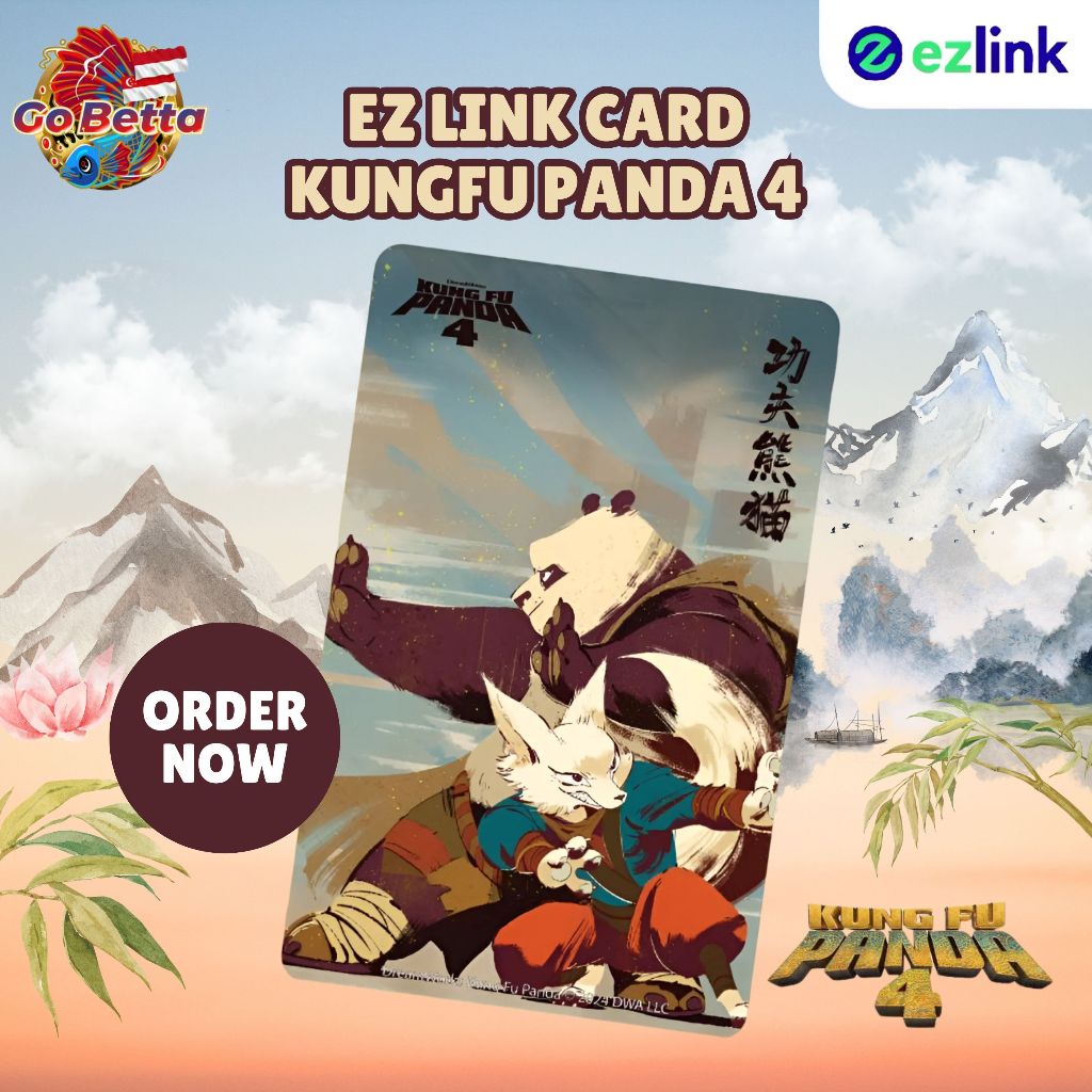 🇮🇩 Dreamworks Animation Kungfu Panda SimplyGo EZ-Link Card MRT Bus Ez Link Cards Kung Fu Panda 4 Ez 