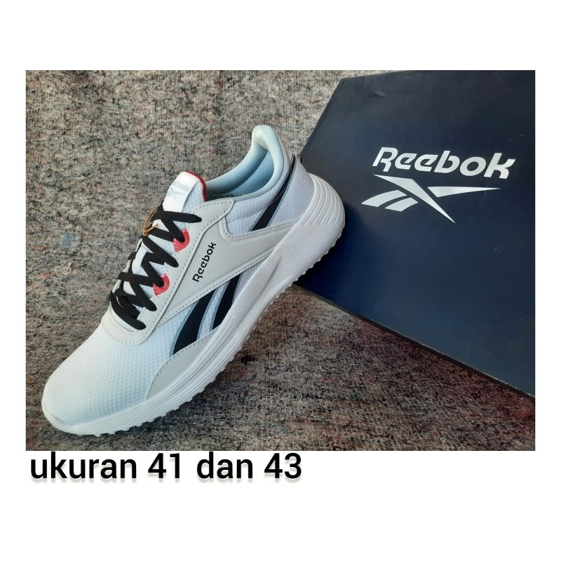 sepatu sport olahraga pria Reebok original asli ori putih polos