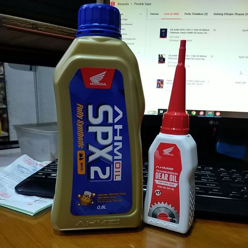 Paket Oli AHM SPX2 SPX 2 800 ml & Oli Gardan Scooter Gear Oil 120 ml Beat Scoopy Spacy Vario 125 150