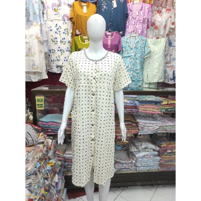 Daster Kaos Jumbo XXL (2L) Kancing Full BY BKH