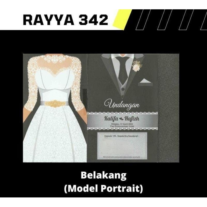 Undangan Pernikahan Model Rayya342 bahan BC