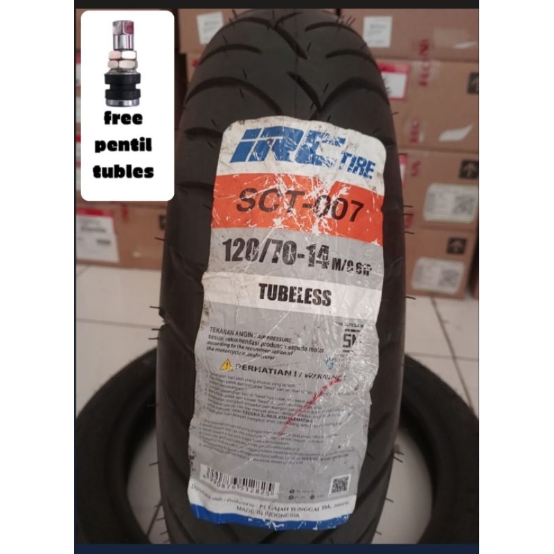 Ban IRC 120/70 ring 14  SCT007 TUBLES Original IRC