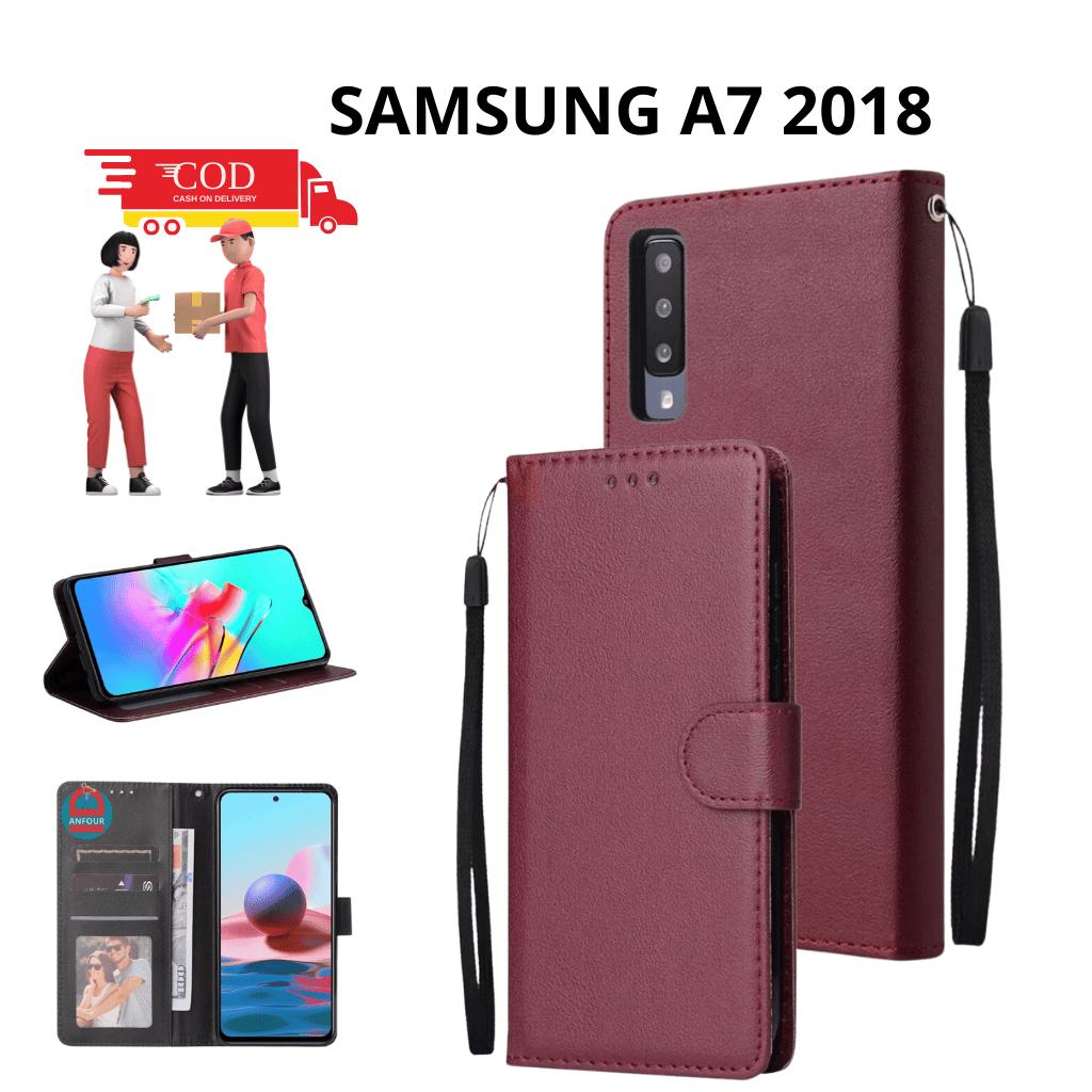 CASE HP SAMSUNG A7 2018 CASE DOMPET FLIP CASE WALLET FLIP LEATHER CASE PREMIUM-FLIP WALLET