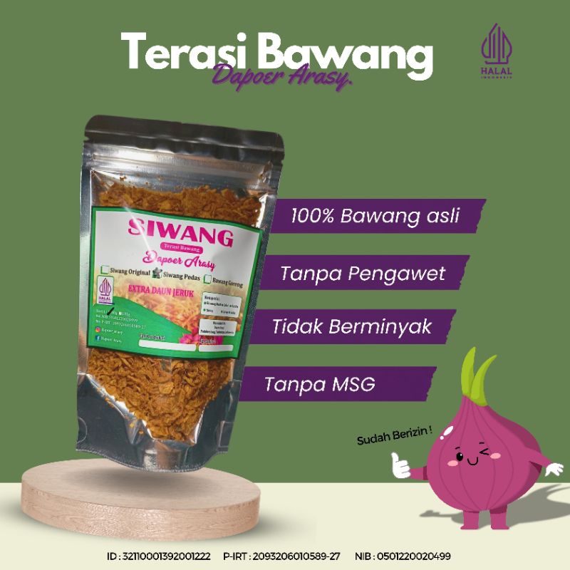 

[SIWANG] Terasi Bawang Goreng asli tanpa tepung isi 60 gram gurih renyah tanpa campuran murah meriah