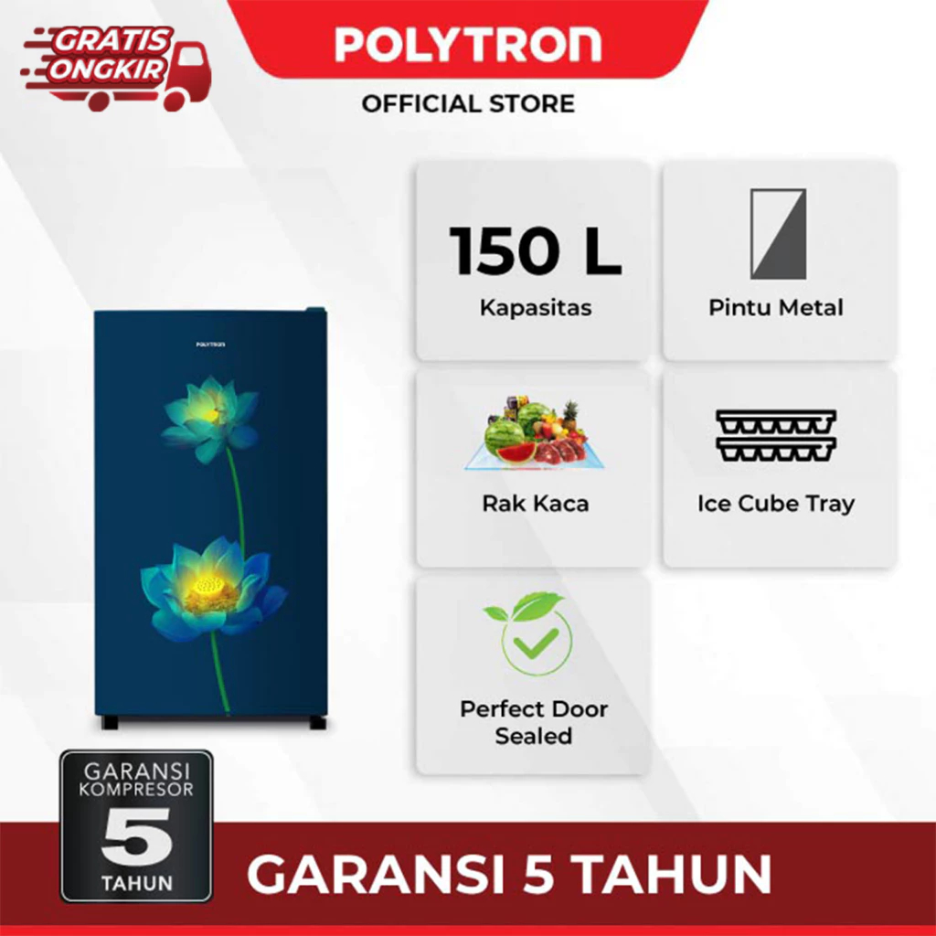 KULKAS POLYTRON SATU PINTU 150 LITER - PRB 157 || PRB157