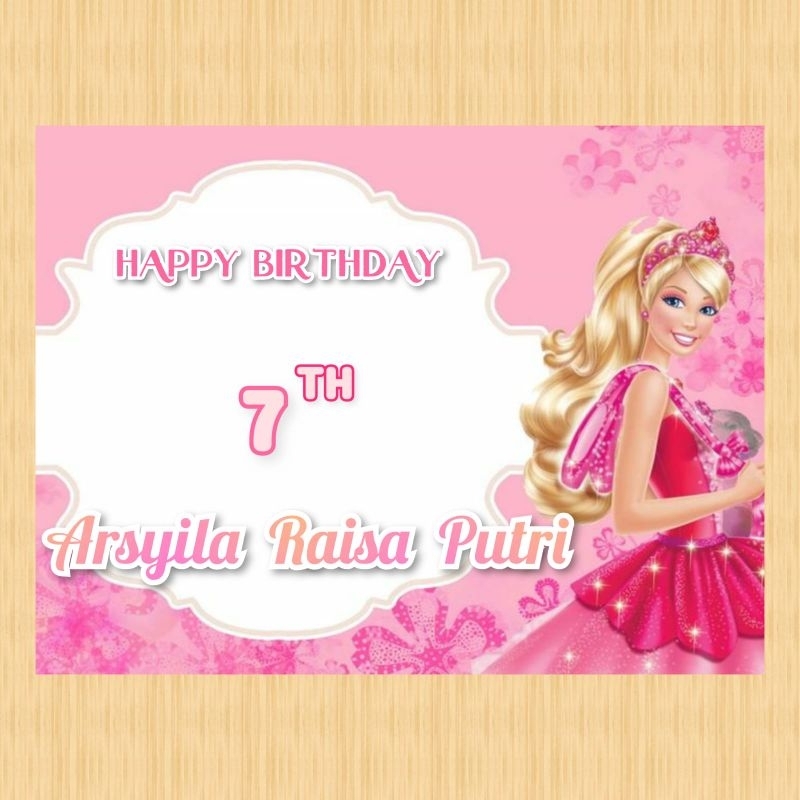 Spanduk BARBIE banner BARBIE spanduk banner ultah anak background BARBIE custom backdrop ulang tahun